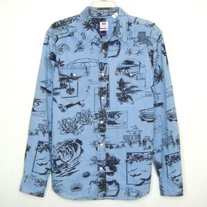 Levi's Mens The Western Standard Fit Denim Pearl Snap Long Sleeve Shirt